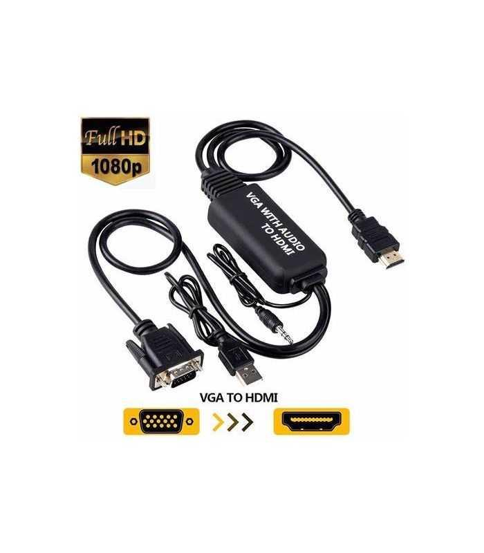 Cablu adaptor convertor VGA tata + audio JACK 3.5 mm tata la HDMI tata 1.8m alimentare prin USB 2 Cablu adaptor convertor VGA tata + audio JACK 3.5 mm tata la HDMI tata 1.8m alimentare prin USB
