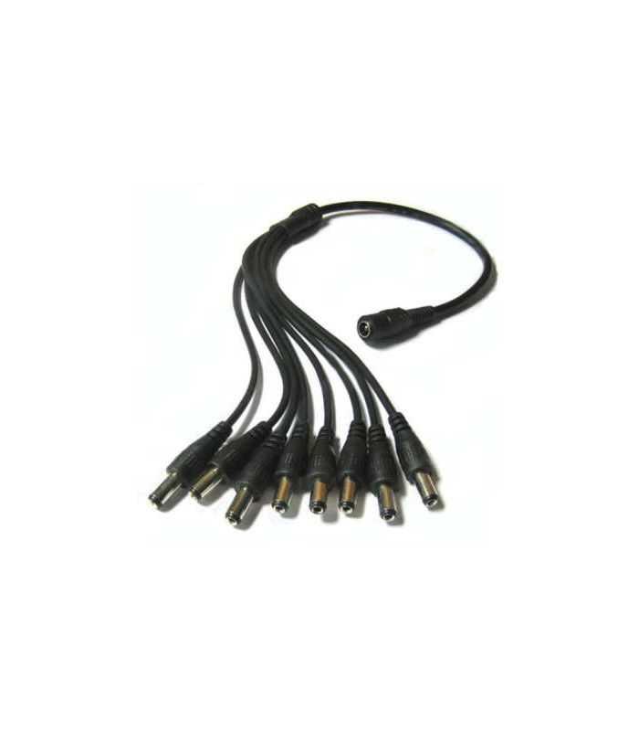 cablu adaptor cu mufa dc 21x55 mm 1x mama la 8x tata pentru camere supraveghere 1