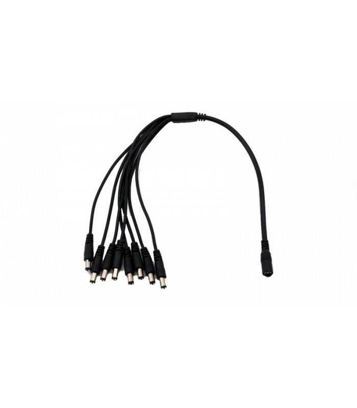 Cablu adaptor cu mufa DC 2.1x5.5 mm 1x mama la 8x tata pentru camere supraveghere