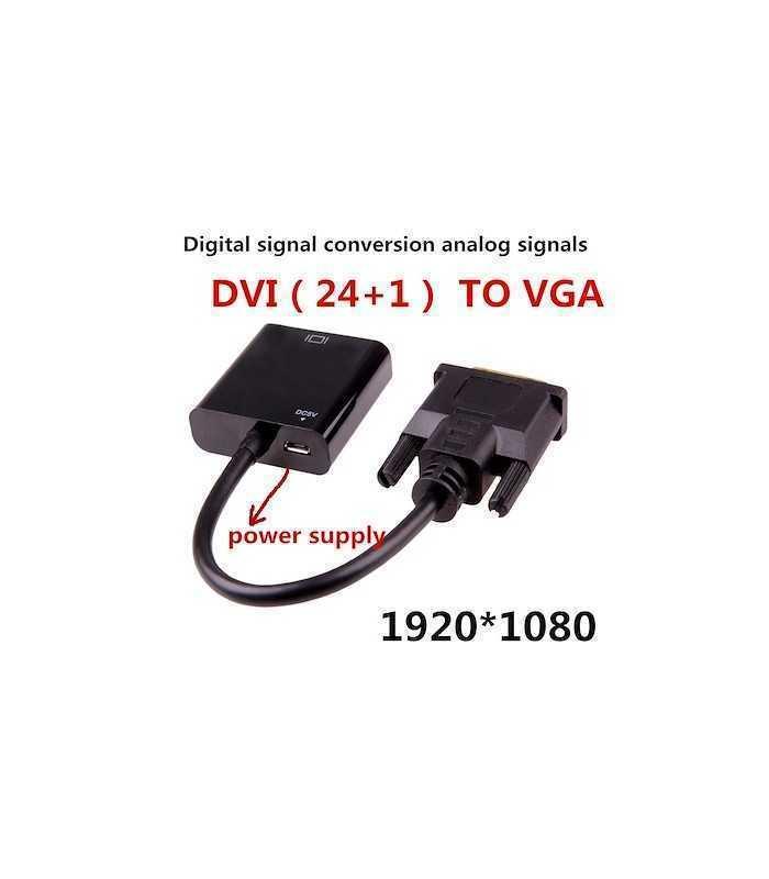 Cablu adaptor Full HD 1080p 60Hz ACTIV DVI-D 24+1 tata - mama VGA 0.2m +3.5 mm cablu +USB alimentare