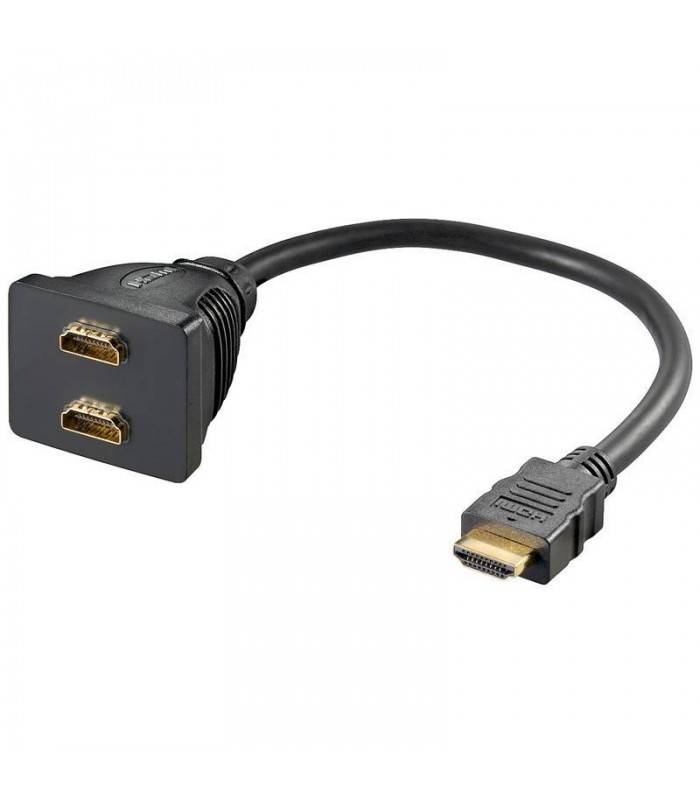 Cablu adaptor HDMI la 2x HDMI aurit Goobay