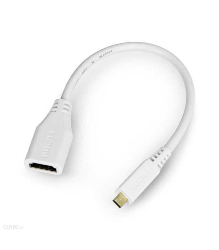 Cablu adaptor HDMI mama - micro HDMI tata 0.235m alb RASPBERRY 789RP-19040302