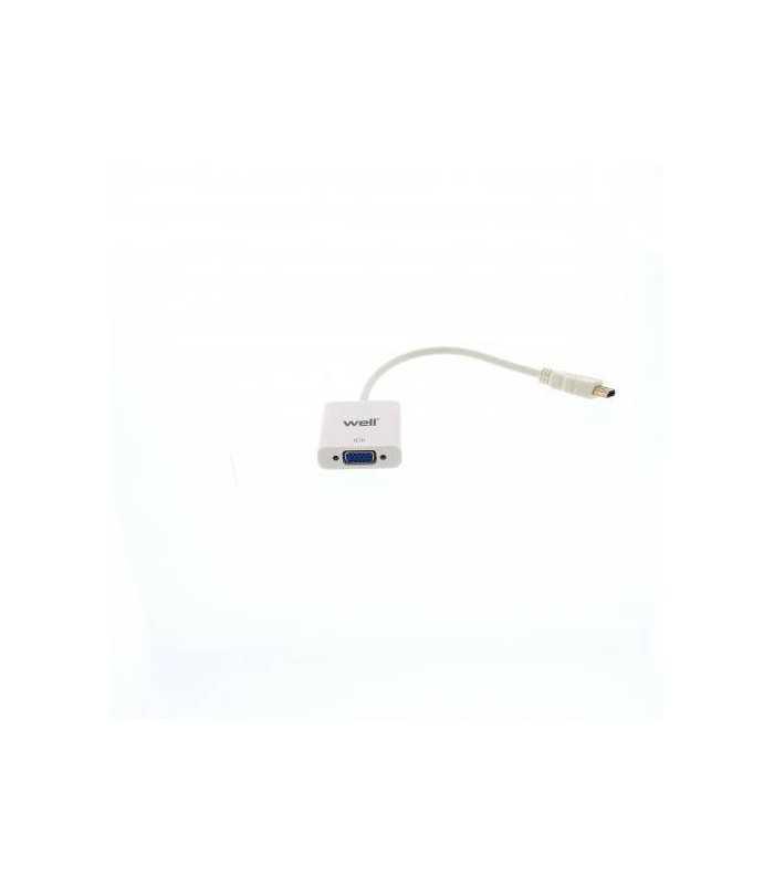 cablu adaptor hdmi tata la vga mama well alb 1