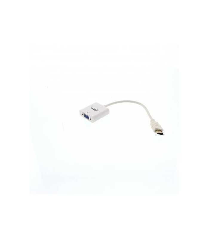cablu adaptor hdmi tata la vga mama well alb 2