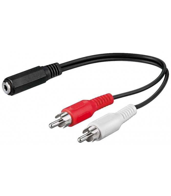 Cablu adaptor Jack 3.5 mm mama stereo la 2x RCA tata Goobay