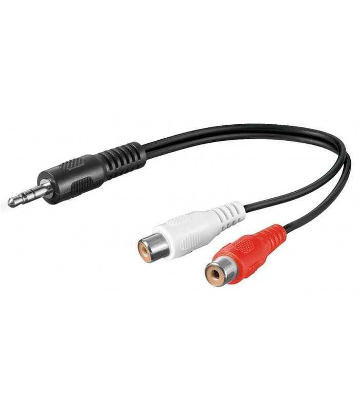 Cablu adaptor Jack 3.5 mm tata stereo la 2x RCA mama Goobay