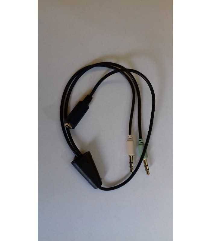 cablu adaptor jack 4 pini 35 mm mama la 2x 35 mm tata 20cm sau 40cm goobay 2