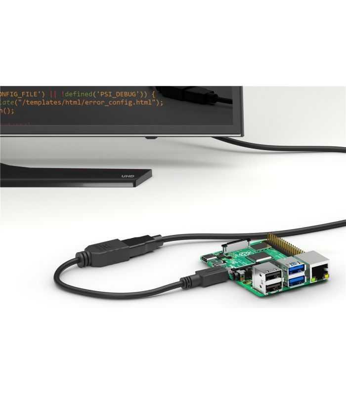 Cablu Adaptor Micro Hdmi Tata Hdmi Mama 15cm V20 4k 60hz 2160p Gopro Raspberry Pi Goobay 58683