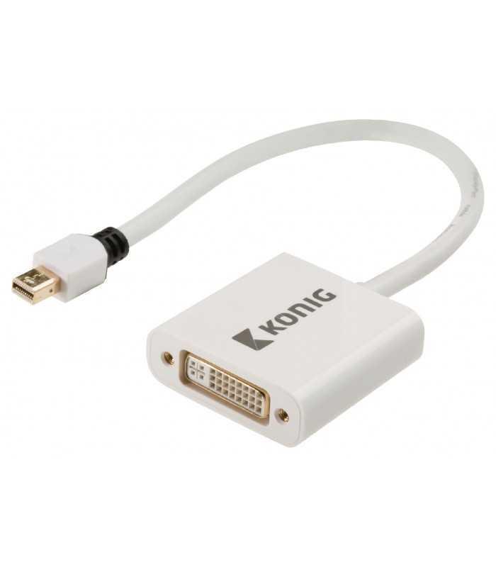 cablu adaptor mini displayport tata dvi i 245 mama 02m alb konig 1
