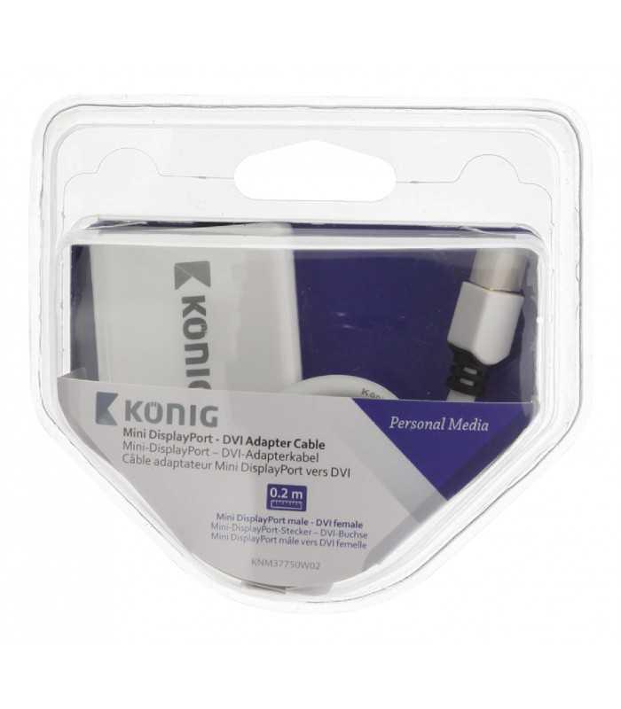 cablu adaptor mini displayport tata dvi i 245 mama 02m alb konig 3