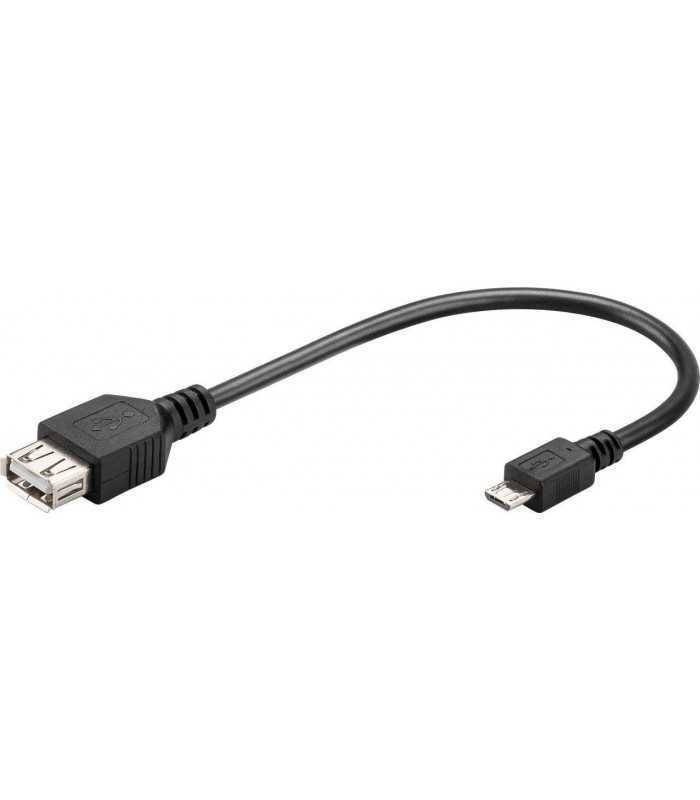 cablu adaptor otg micro usb tata usb mama 20cm goobay 1