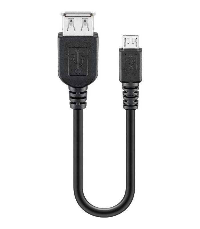 Cablu adaptor OTG micro USB tata - USB mama 20cm Goobay