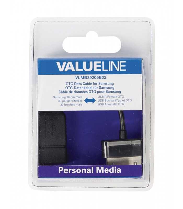 cablu adaptor otg samsung 30 pini tata usb a mama 02m valueline 3