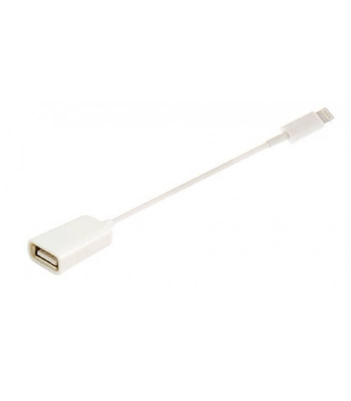 Cablu adaptor OTG USB pentru telefoane si tablete Apple Lightning 0.1m alb max. IOS 11