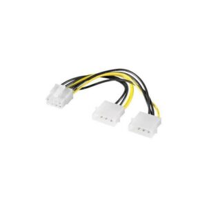 Cablu adaptor PCI express 8 pini la 2x Molex 5.25 0.15m pentru alimentare placa video Goobay