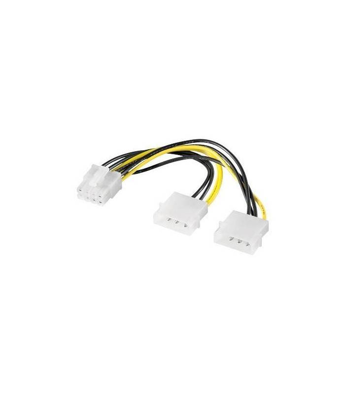 Cablu adaptor PCI express 8 pini la 2x Molex 5.25 0.15m pentru alimentare placa video Goobay
