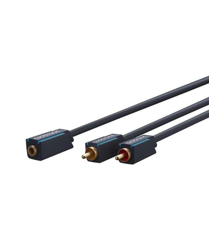 Cablu Adaptor Profesional Jack 35 Mm Mama 2x Rca Tata Ofc Cupru 10cm Dublu Ecranat Aurit Clicktronic 70493