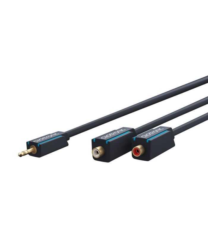 Cablu Adaptor Profesional Jack 35 Mm Tata 2x Rca Mama Ofc Cupru 10cm Dublu Ecranat Aurit Clicktronic 70492