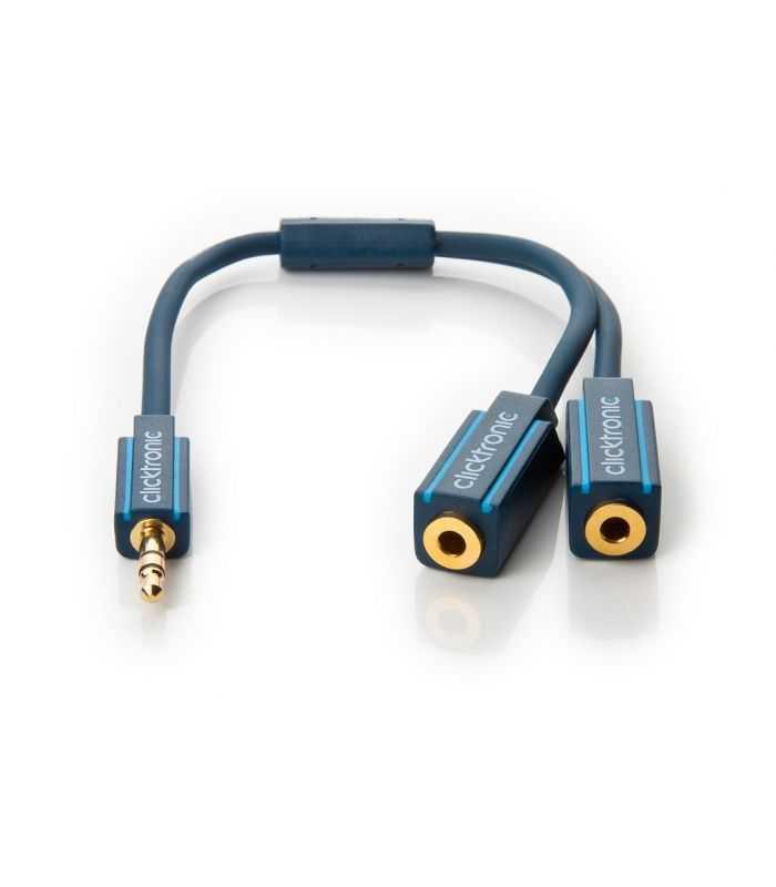 cablu adaptor profesional splitter jack 35 mm x2 ofc cupru ecranat 10cm clicktronic 3