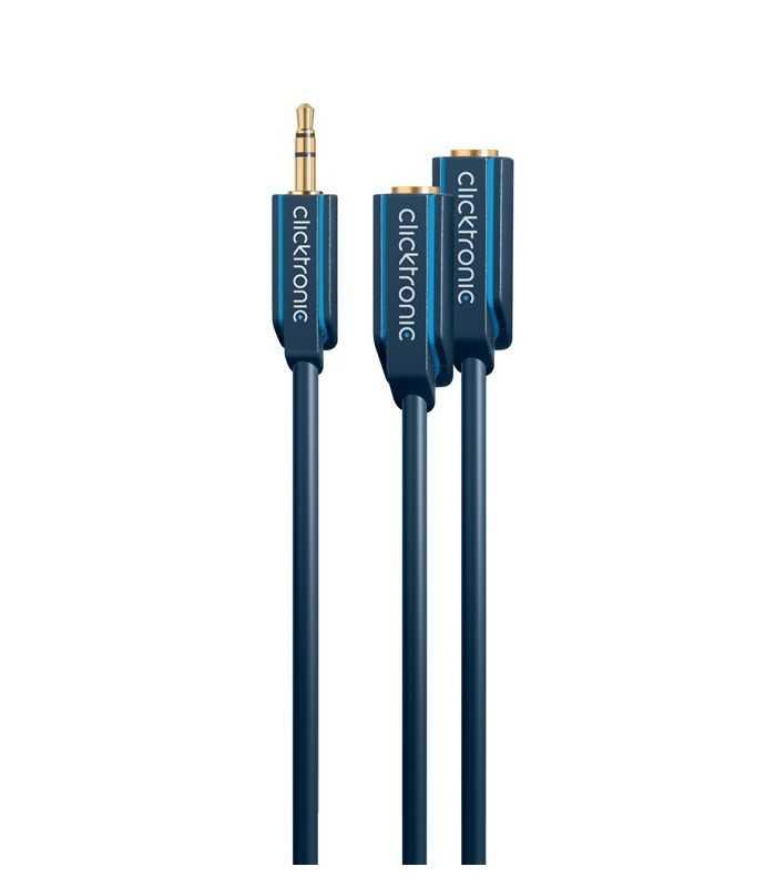 cablu adaptor profesional splitter jack 35 mm x2 ofc cupru ecranat 10cm clicktronic 4