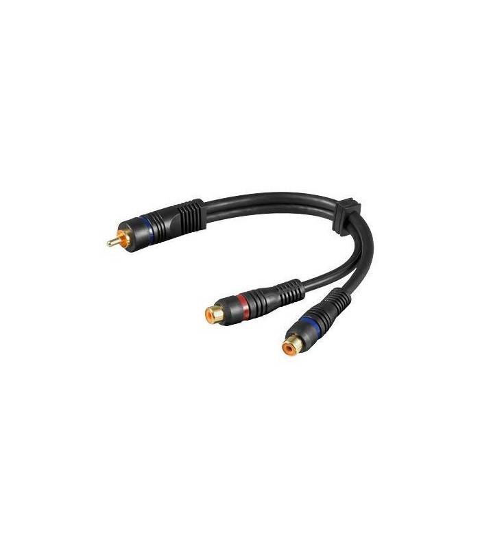 Cablu adaptor RCA la 2x RCA mama OFC dublu ecranat Goobay