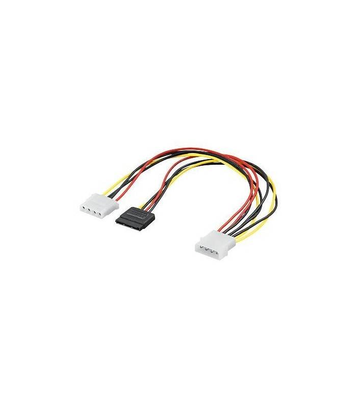 Cablu adaptor sata la 2x Molex 5.25 mama si tata 30cm Goobay