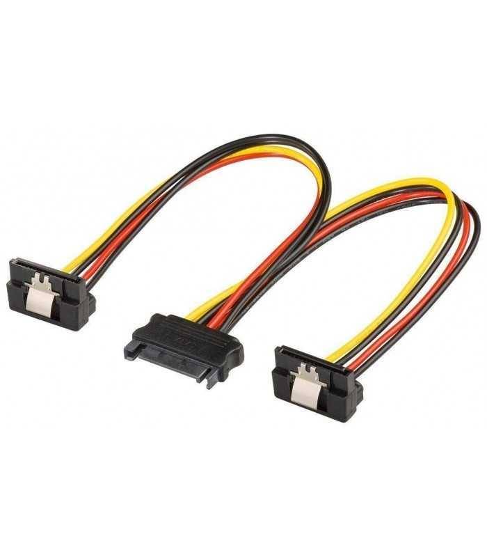 Cablu adaptor SATA la 2x SATA 90 grade mama Goobay