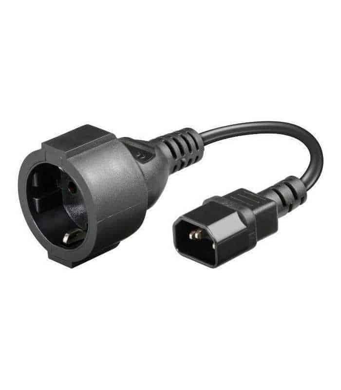 Cablu adaptor UPS-priza IEC320C14 la Schuko mama 23cm Goobay