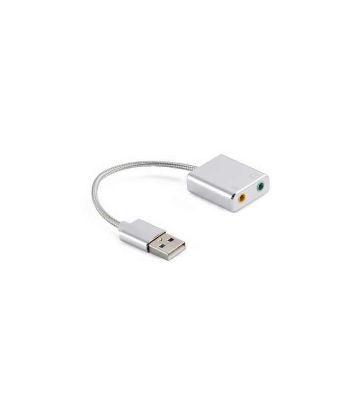 Cablu adaptor USB 2.0 - placa de sunet audio 7.1 virtual 10cm aluminiu WELL