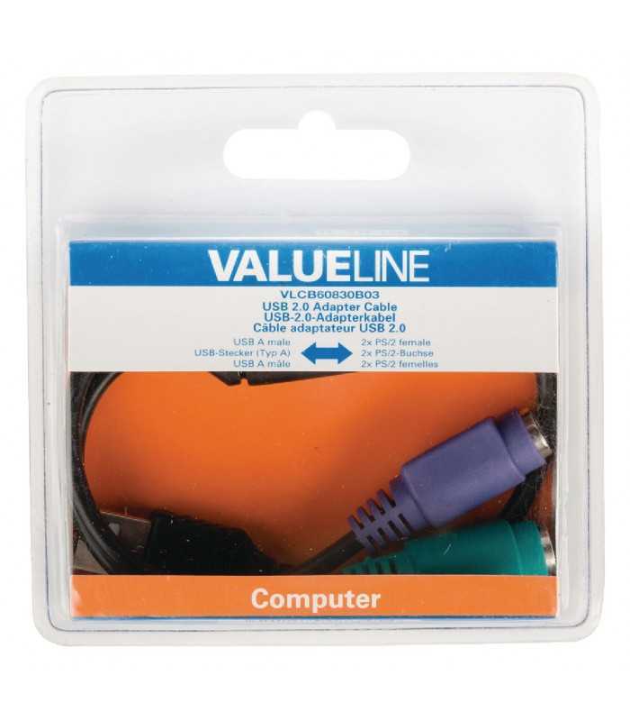 cablu adaptor usb a 20 tata 2x ps2 mama 03m valueline 3