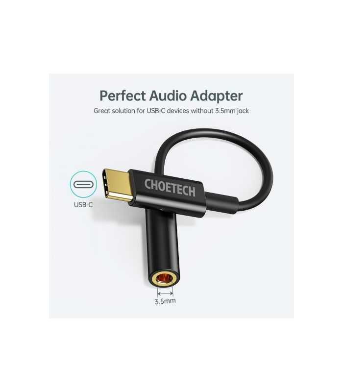Cablu adaptor USB Type C - Jack 3.5 mm mama casti Choetech AUX003