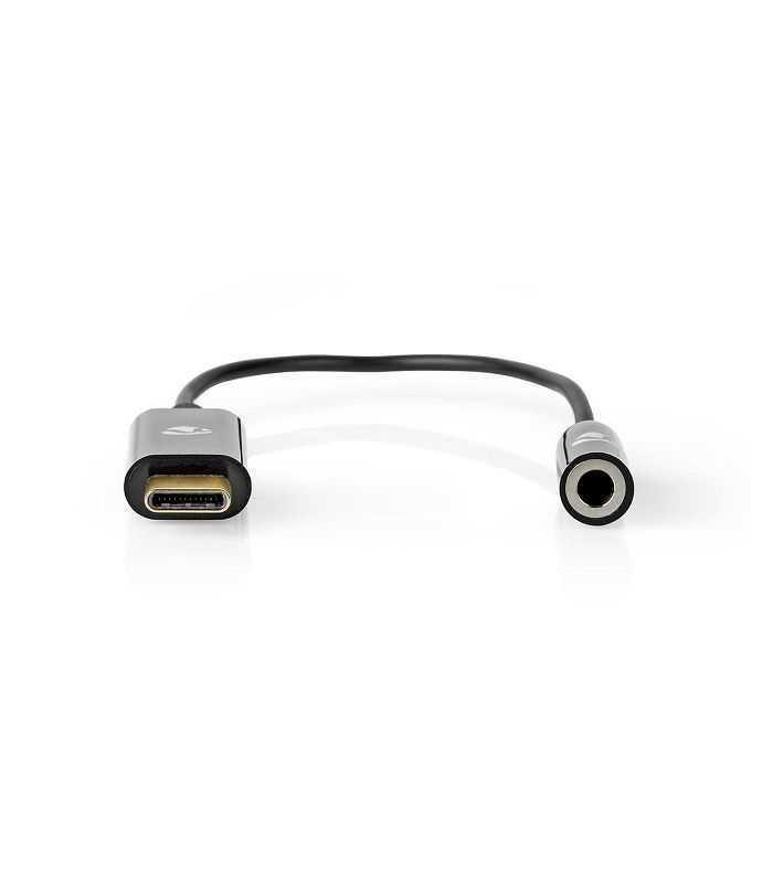Cablu Adaptor Usb Type C Tata Jack 35 Mm Mama 15cm Aurit Negru Nedis