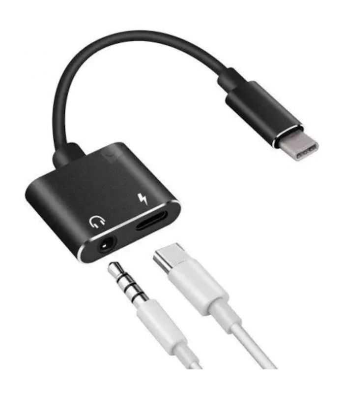 cablu adaptor usb type c tata jack 35 mm mama stereo si usb type c mama 7cm well 1