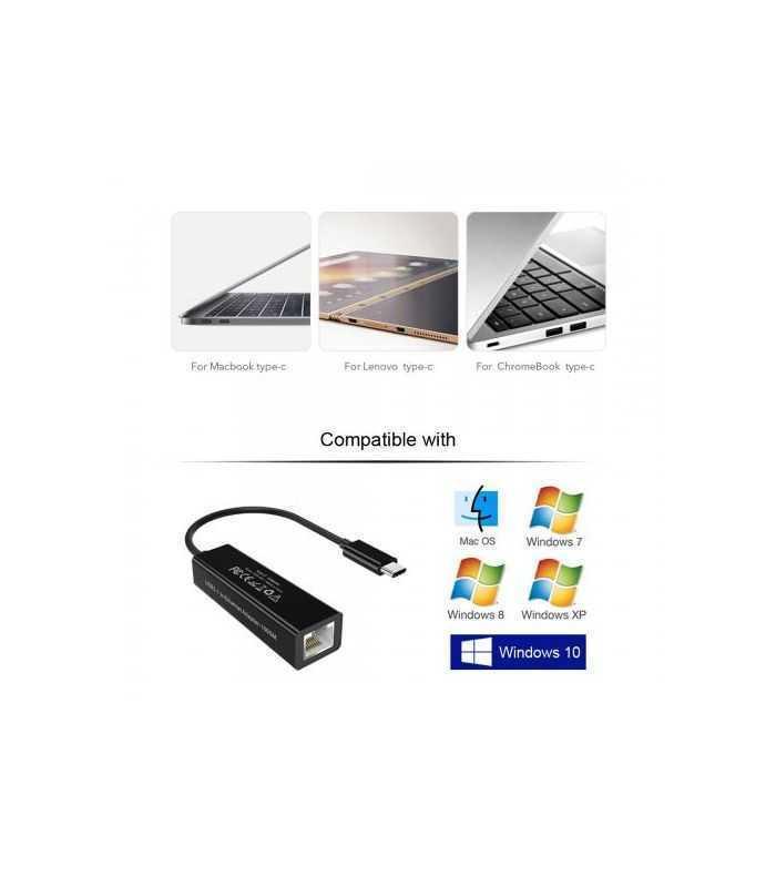 cablu adaptor usb type type c tata rj45 mama retea gigabit choetech r01 3
