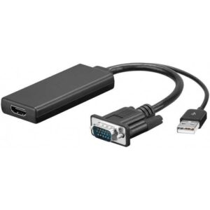 Cablu adaptor VGA +audio USB la HDMI 1920x1080P 0.1m Goobay