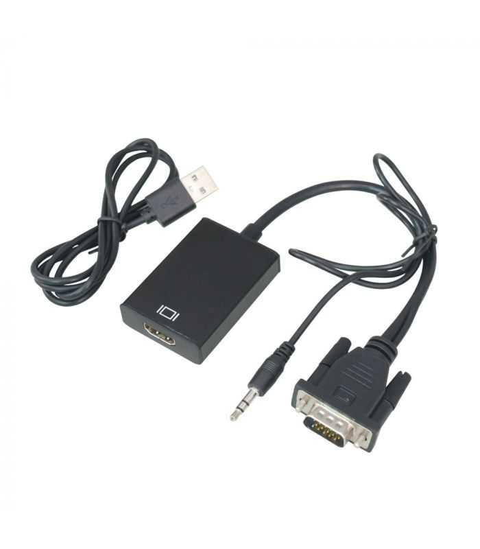Cablu adaptor VGA tata + JACK 3.5 mm - HDMI mama 0.1m Windows 10