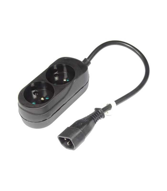 Cablu alimentare adaptor de la UPS IEC C14 la 2x cupla schuko 0.3m JONEX