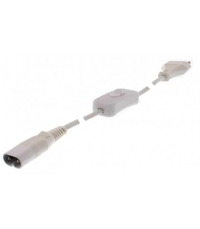 Cablu alimentare corpuri T5 cu intrerupator 1.5m alb Well