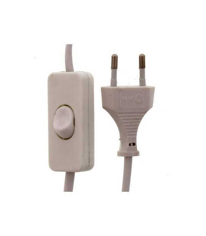 Cablu alimentare cu intrerupator pe fir 2x0.75mmp 3m alb