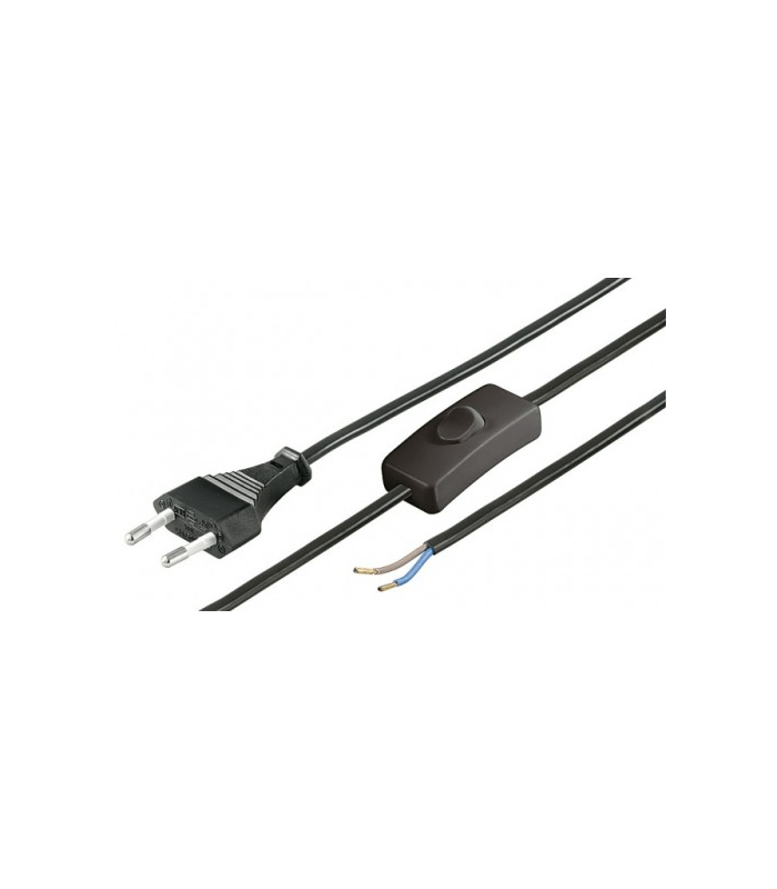 Cablu alimentare Euro 1.5m 2 fire cu intrerupator Goobay