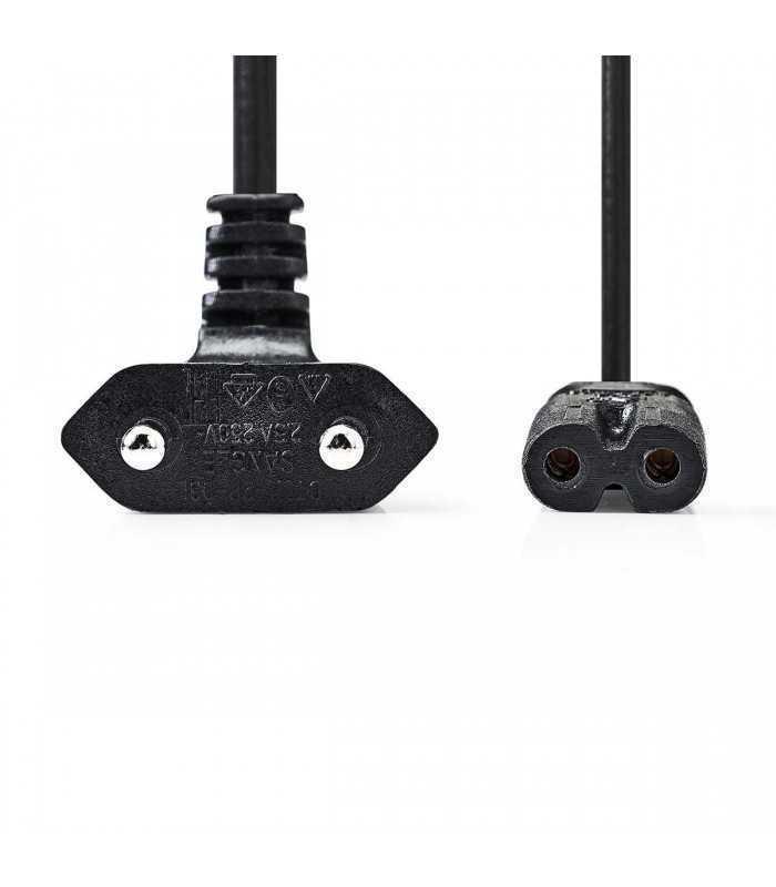 cablu alimentare euro cotit tata 2 pini iec 320 c7 2m nedis 1