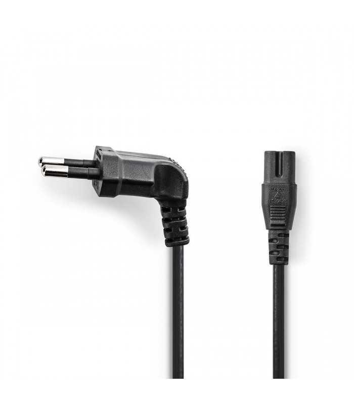 Cablu alimentare Euro cotit tata - 2 pini IEC-320-C7 2m Nedis