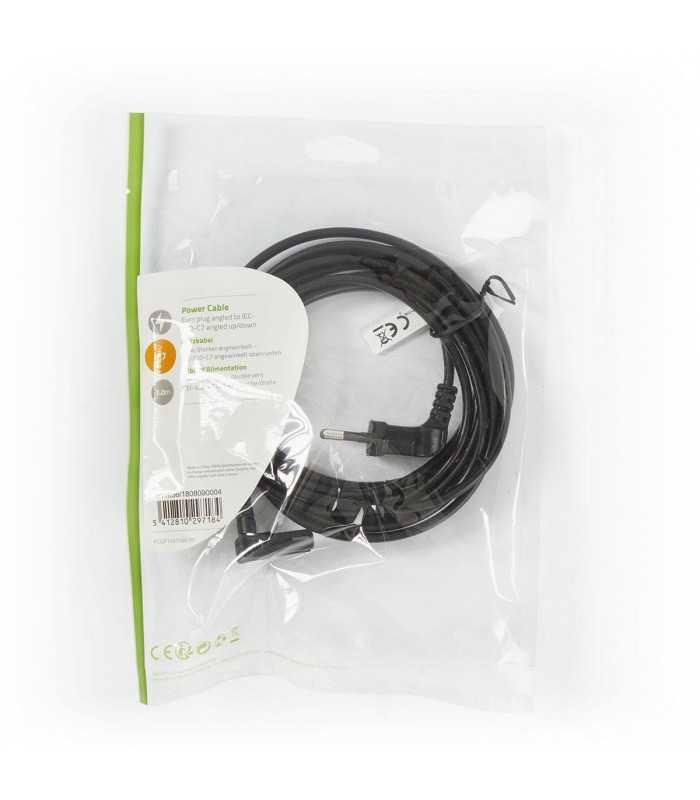 cablu alimentare euro cotit tata 2 pini iec 320 c7 cotit 3m nedis 2