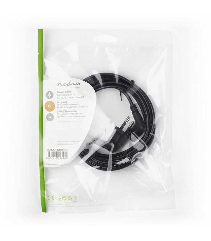 cablu alimentare euro tata cotit iec 320 c7 cotit 2m nedis 2