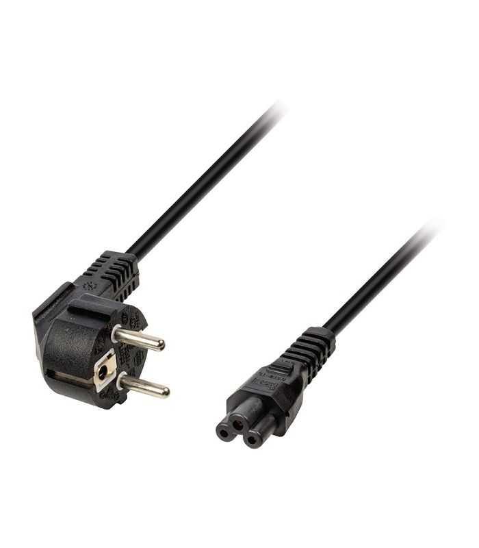 Cablu alimentare notebook/laptop 1.2m 10A Schuko tata 90 la IEC320-C5 mama negru H03VV-F3G 0.75mm2 conductor aliminiu cuprat