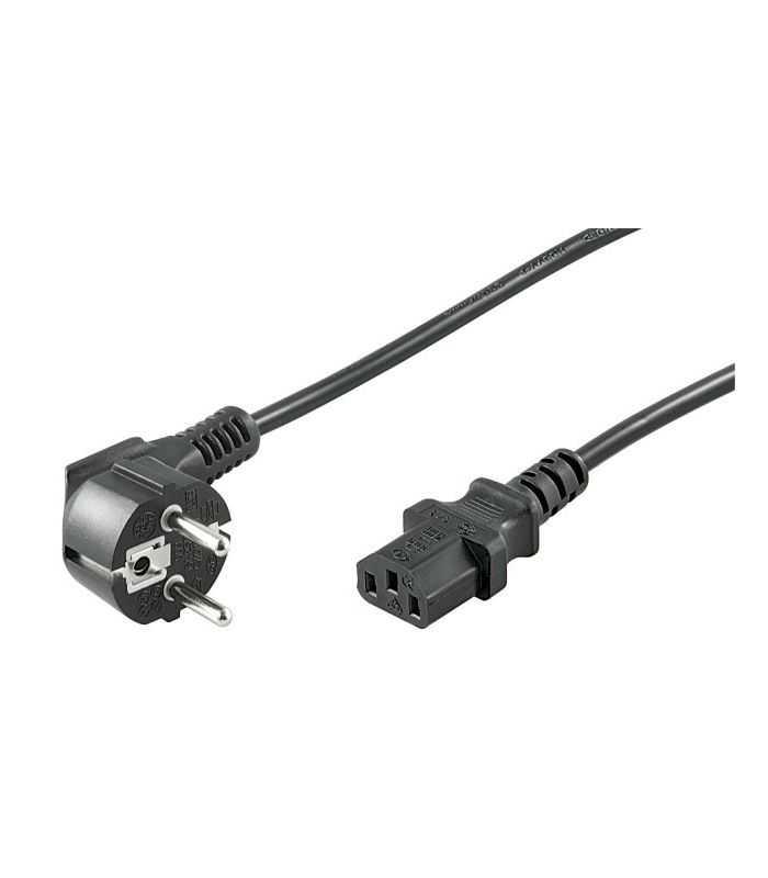 Cablu alimentare PC 20m CEE 7/7 tata 90 la IEC320-C13 mama negru H03VV-F3G 0.75mm cupru 10A