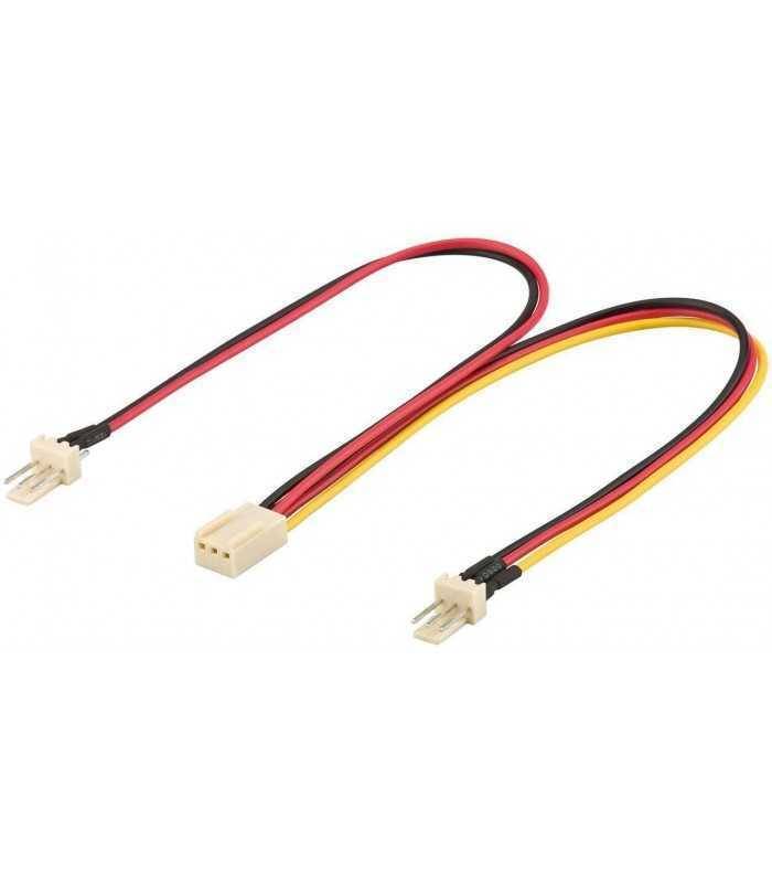 Cablu alimentare PC 2x Fan 3 pini tata - Fan mama 3 pini 22cm Goobay