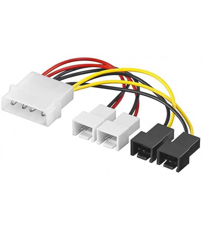 Cablu alimentare PC 4 pini - 2x 2 pini 12V + 2x 2 pini 5V 15cm Goobay