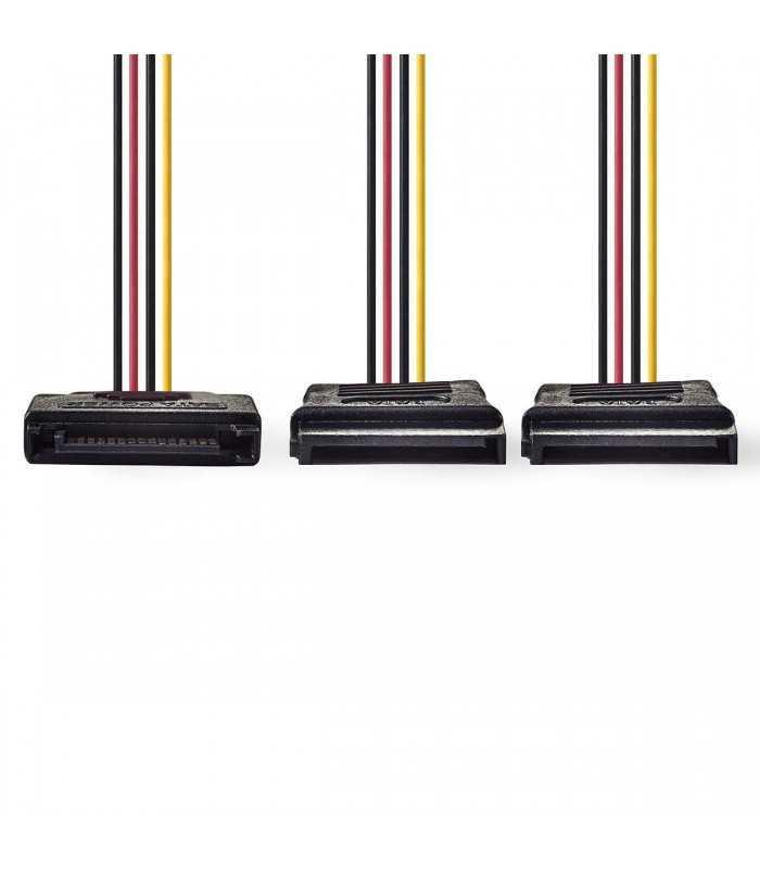 cablu alimentare sata15 pin tata 2x sata 15 pin mama 015m nedis 1