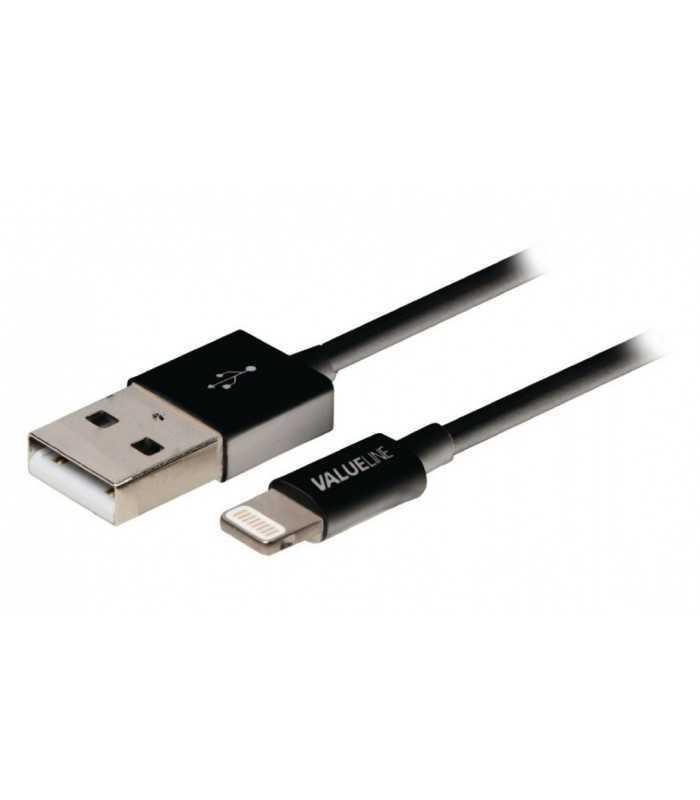 cablu alimentare si sincronizare pentru ipad iphone ipod apple lightning usb 20 a tata 1m negru valueline 1